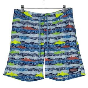 Vineyard Vines 3 Color Shark Boys Swim Trunks Sz XLG (18) Preppy Vacation Summer